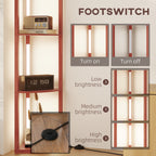 Corner Floor Lamp for Living Room Bedroom with Dimmable Warm White LED Light, Modern Tall Standing Lamp, Brown