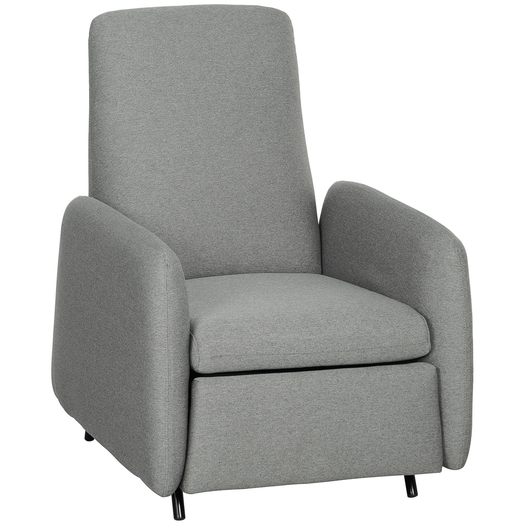 HOMCOM 150° Manually Reclining Chair, with Footrest - Grey