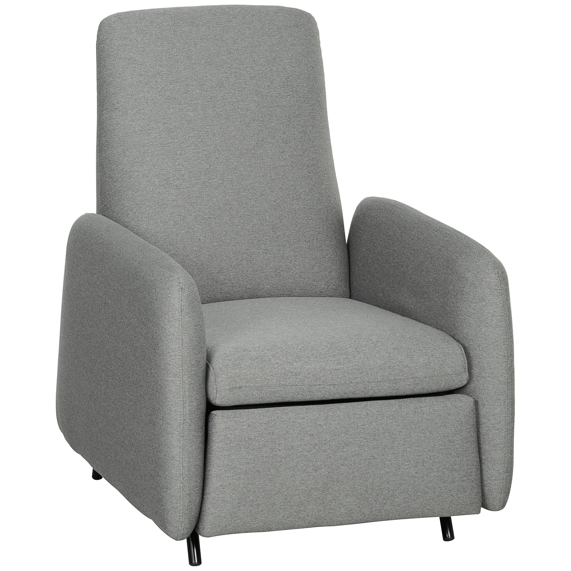 HOMCOM 150° Manually Reclining Chair, with Footrest - Grey