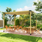 Outsunny Pergola Kit, DIY Pergola Brackets with 3-Way Pergola Corner Brackets and Post Base for 4" x 4" (Actual 3.6" x 3.6") Lumber, 8 PCS Includes Screws