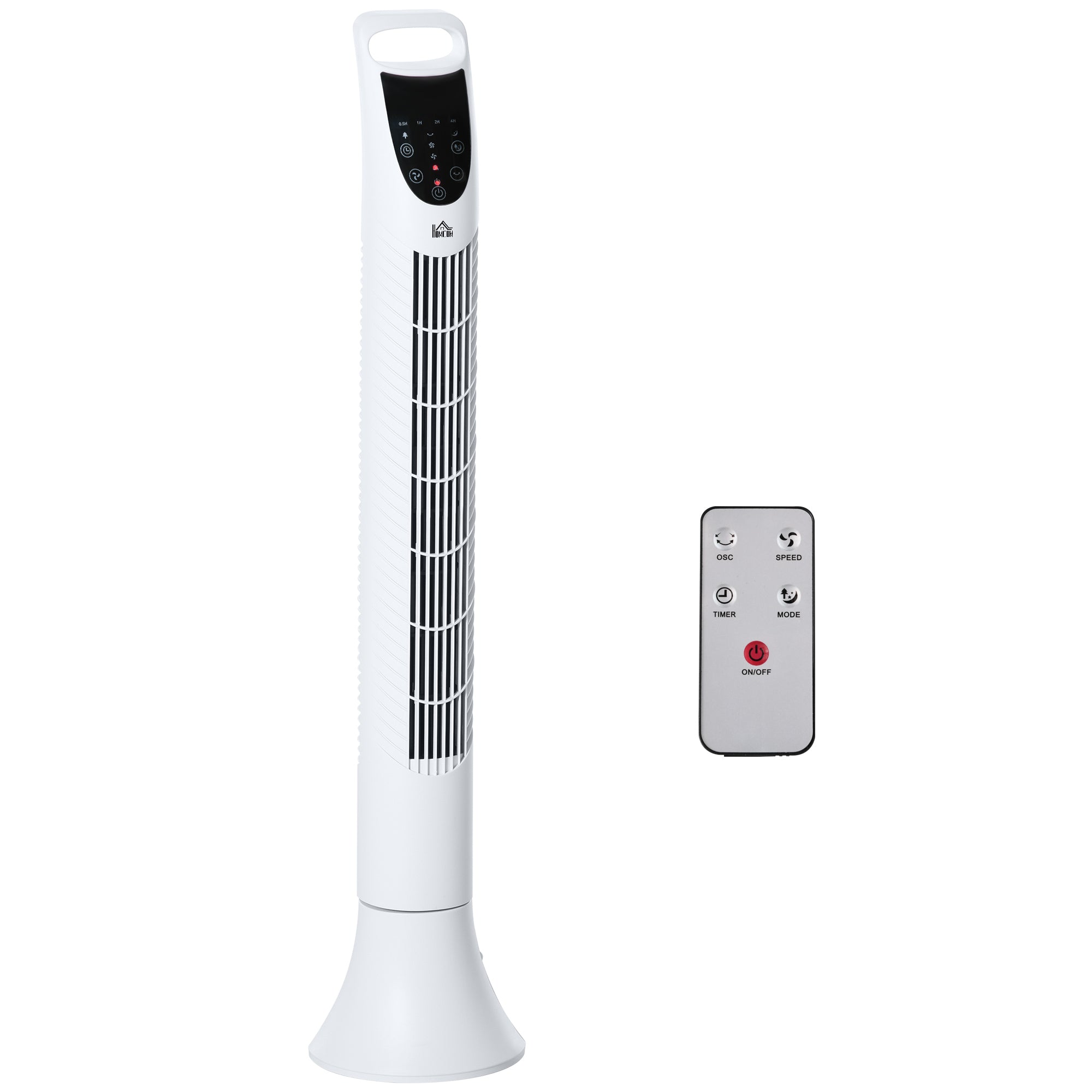 36" Freestanding Tower Fan, Pedestal Fan with 3 Speed 3 Mode, 7.5h Timer, 70 Degree Oscillation, LCD Panel, 5M Remote Controller, White
