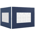 Outsunny Set of Two 3 x 3(m) Gazebo Frame Replacement Walls - Blue