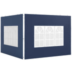 Outsunny Set of Two 3 x 3(m) Gazebo Frame Replacement Walls - Blue
