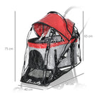 PawHut Rain Cover for Dog Pram Stroller, with Front and Rear Entry