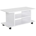 Modern TV Cabinet Stand Storage Shelves Table Mobile Bedroom Furniture Bookshelf Bookcase White