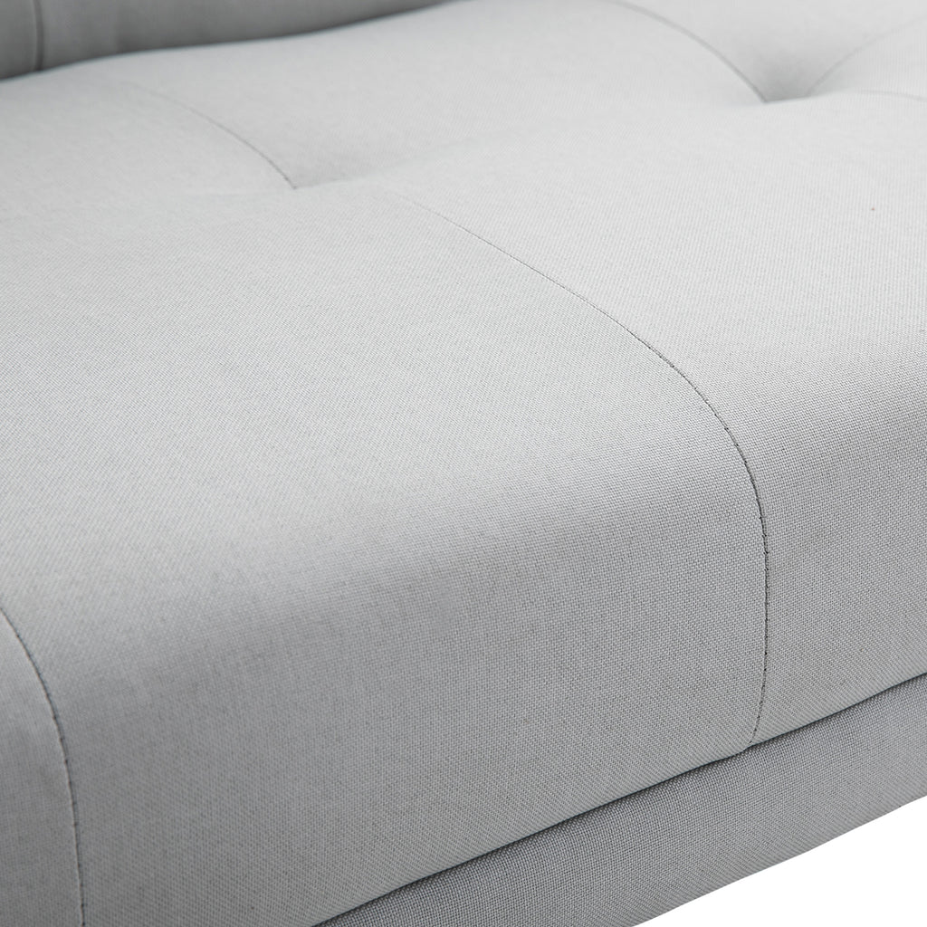 HOMCOM Fabric Click Clack Sofa Bed with 2 Cup Holders, Convertible Futon Settee, Futon Recliner Lounge for Living Room, Spare Room, Bedroom, Grey