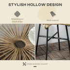 Outsunny Rattan Side Table, Round Outdoor Coffee Table, with Round PE Rattan and Tempered Glass Tabletop for Patio, Garden, Balcony, Beige