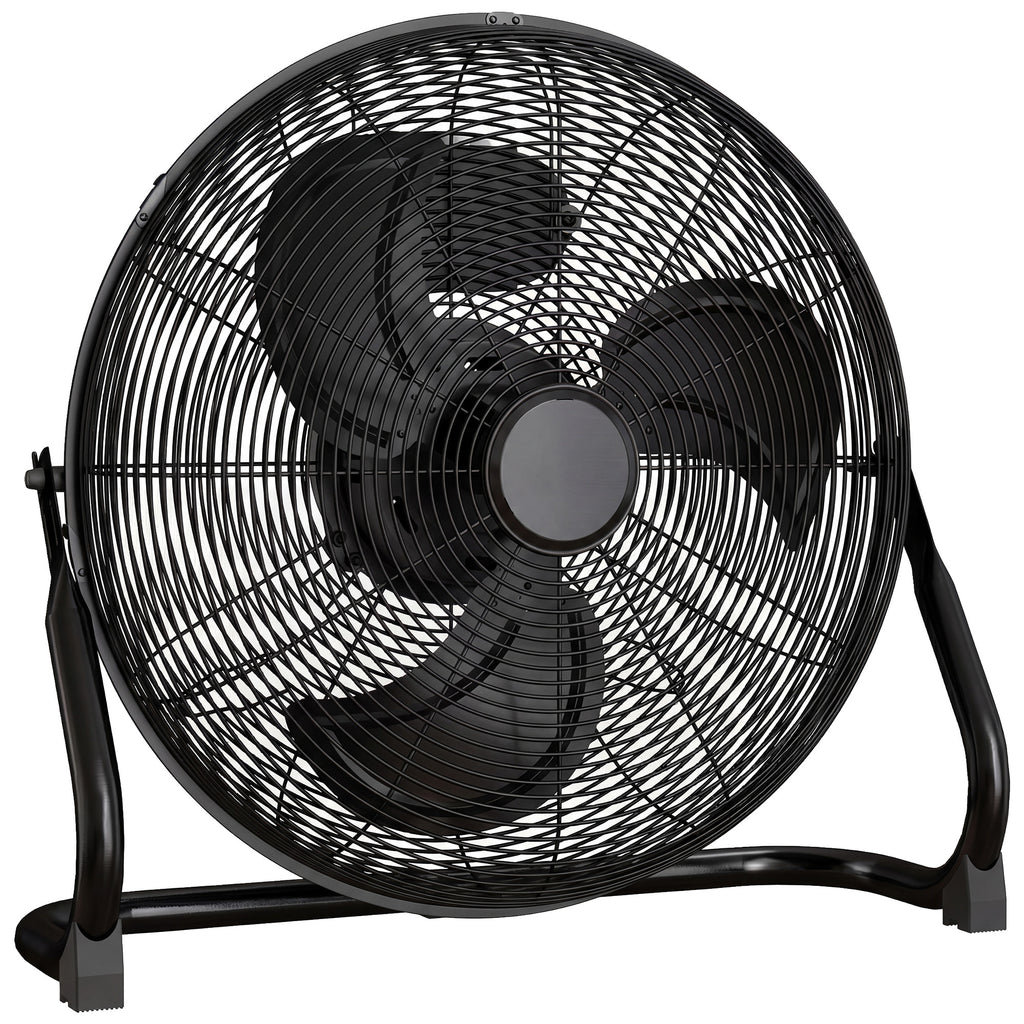 Metal Floor Fan with Tilting, High Velocity, 3 Speed, Portable Gym Fan for Home Office, Black