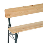 Outsunny Portable Folding Camping Picnic Trestle Beer Table and 2 Bench Set Wooden Garden Furniture Patio Dining Party BBQ Chairs Stools