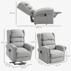 HOMCOM Velvet-Feel 150° Electric Riser Recliner Chair - Grey