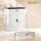 HOMCOM Farmhouse Sideboard with 3 cm Thick Top 2 Barn Doors - White