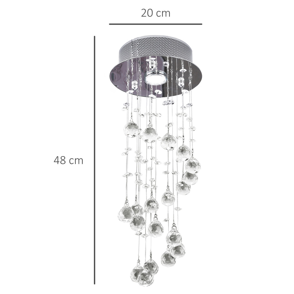 Metal Crystal Ceiling Light Chandelier Elegant Pendant Lamp Living Room Stairway Spiral Rain Drop Pendant Lamp Silver