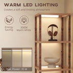 Four-Shelf Floor Lamp - Rustic Brown