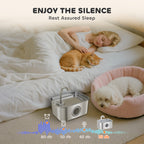PawHut 3.2L Cat Water Fountain for Drinking, Cat Fountain Stainless Steel with Visible Water-Level Window, Ultra-Silent Pump