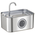 PawHut 3.2L Cat Water Fountain for Drinking, Cat Fountain Stainless Steel with Visible Water-Level Window, Ultra-Silent Pump