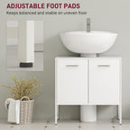 HOMCOM Bathroom Vanity Unit, Under Sink Storage Cabinet with Soft-Close Doors for Basin without or with Pedestal, White