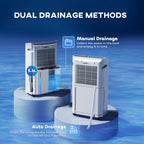 5500mL Portable Dehumidifier with Air Purifier, UVC, Ioniser, 24H Timer, 5 Modes, 16L/Day, for Home Laundry, White