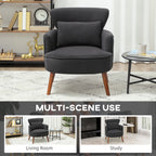 HOMCOM Corduroy Retro Accent Chair - Black