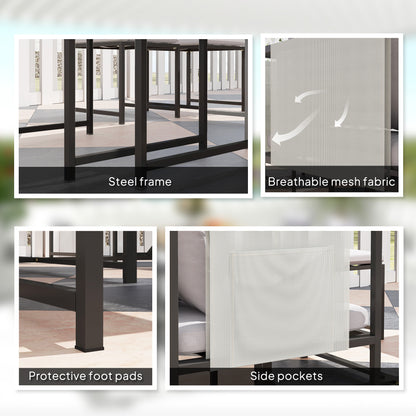 Outsunny Nine-Piece Steel Frame Garden Dining Set - Dark Grey