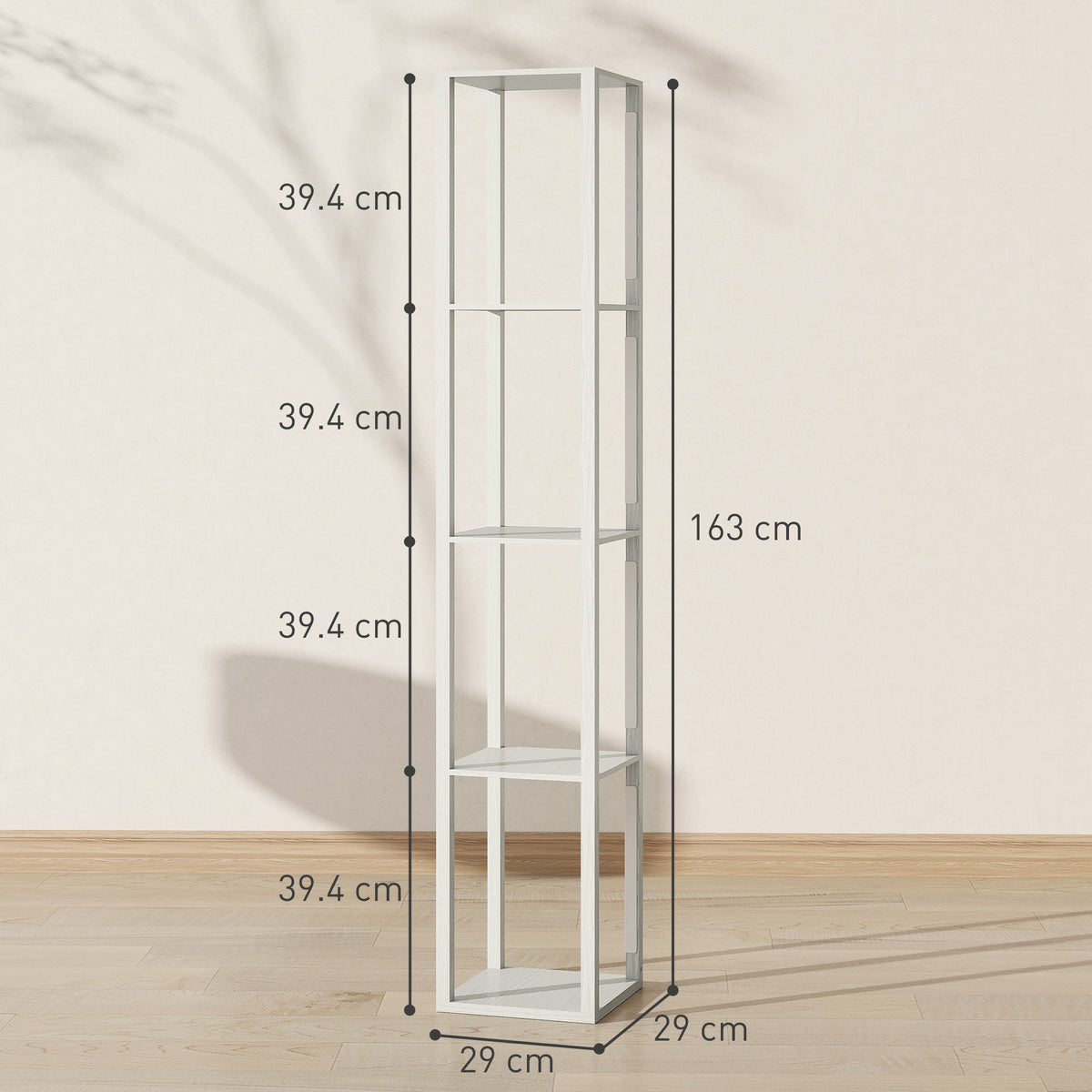 Floor Lamp with Shelves and 3 Brightness Levels - Oak