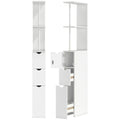 HOMCOM Slim Bathroom Storage Cabinet with Drawers, Tall Bathroom Cupboard with 2-Tier Shelf, White