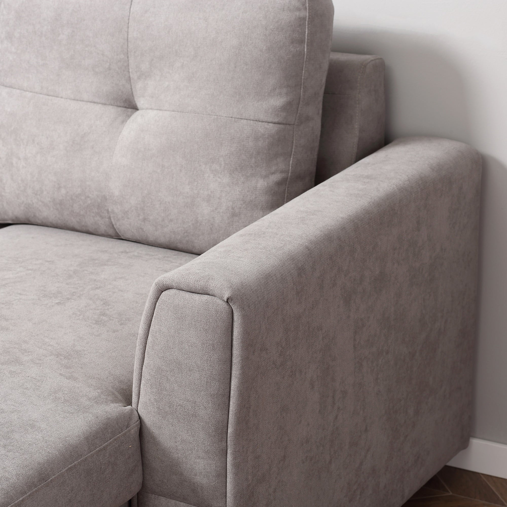 HOMCOM 3 Seater Sofa Bed, Pull Out Sofa Bed with Storage for Living Room, Light Grey