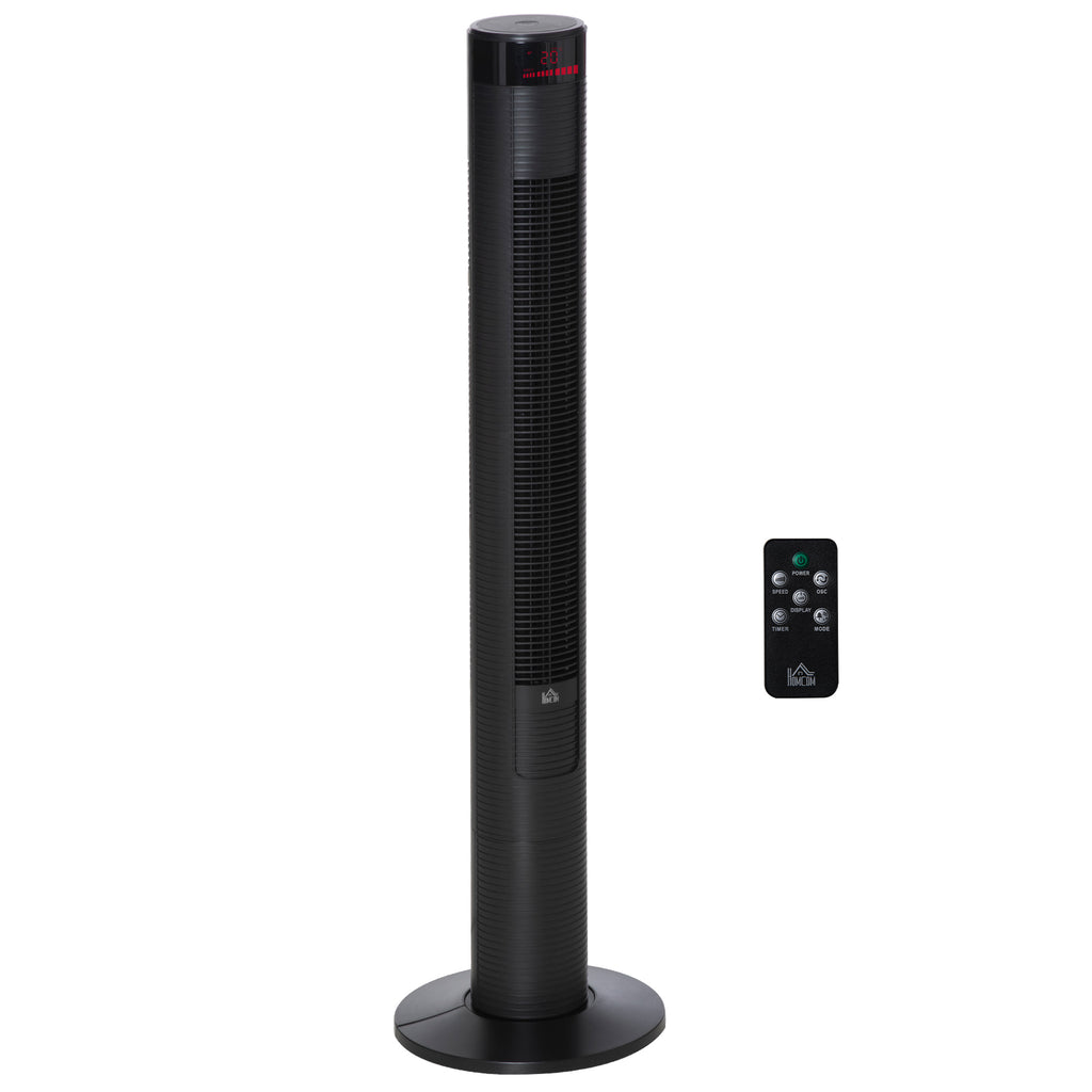 46" Oscillating Tower Fan with Remote Control, 12H Timer, 3 Speed, 4 Modes, Quiet Cooling Fans, Electric Floor Standing Fan for Home Bedroom Office, Black