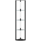 LED Floor Lamp with Shelves, Dimmable Standing Lamp with Foot Switch for Living Room, Bedroom, Black