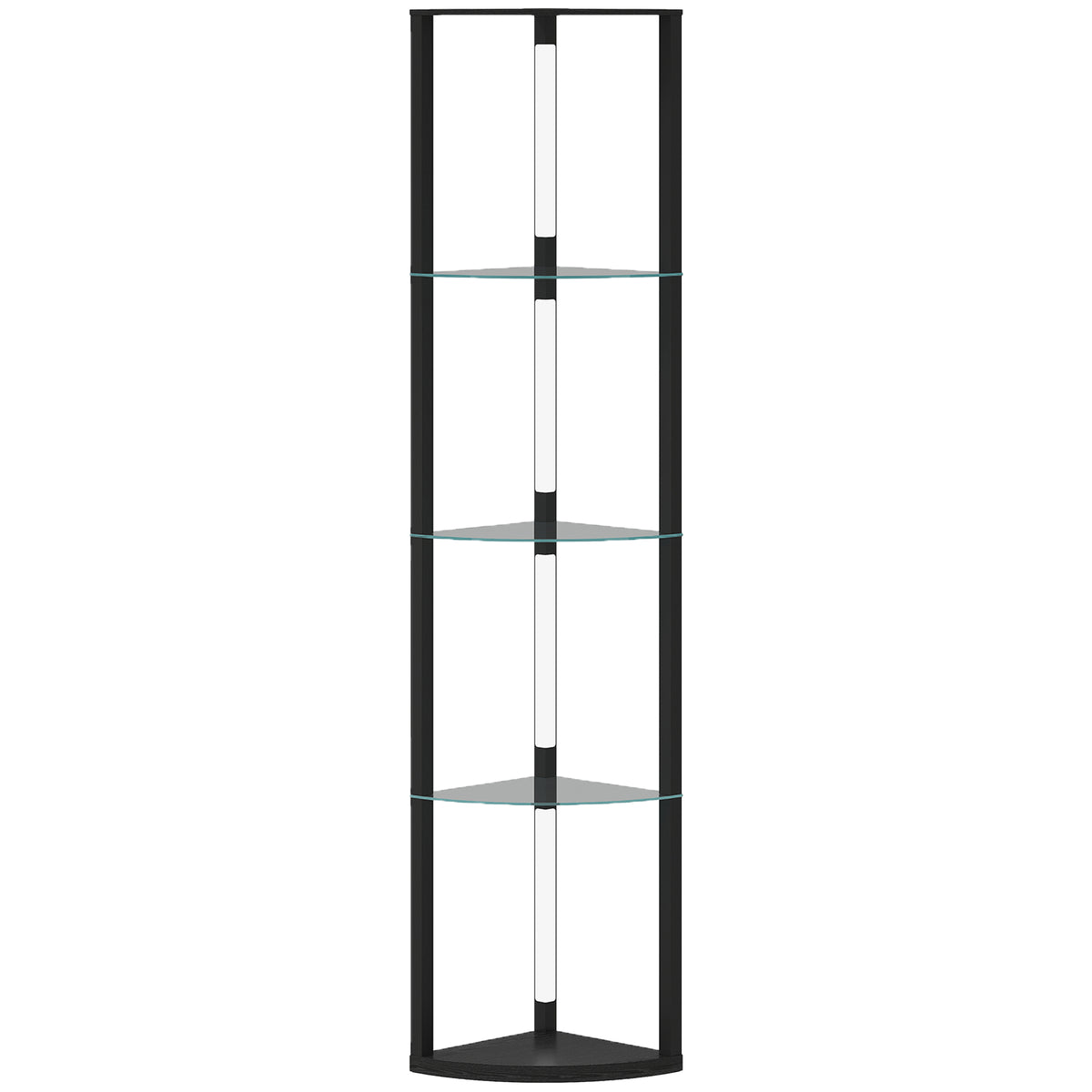 LED Floor Lamp with Shelves, Dimmable Standing Lamp with Foot Switch for Living Room, Bedroom, Black