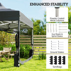 Outsunny 3 x 4.5 m Pop Up Gazebo with Mesh Nettings, UPF50+ Heavy Duty Outdoor Garden Party Tent Marquee, Dark Grey