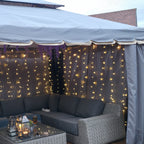 Outsunny 3 x 4m Aluminium Garden Gazebo, Marquee Canopy Shelter Pavilion Party Tent with Nets and Curtains for Garden and Deck, Grey