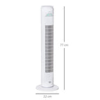 30'' Freestanding Tower Fan, 3 Speed 3 Mode, 10h Timer, 70 Degree Oscillation, LED Light, 5M Remote Controller, White