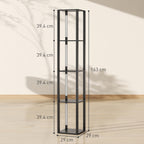 LED Floor Lamp with Shelves, Modern Dimmable Standing Lamp with 3 Brightness Levels and Foot Switch for Living Room, Bedroom, Office, Black