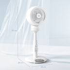 Standing Fan for Bedroom, 28" Pedestal Fan with Remote, 70° Oscillating, 90° Vertical Tilt, 3 Speeds, Adjustable Height, 7H Timer, Foot Button, White