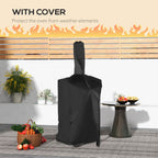 Outsunny Steel 3-Tier Outdoor Pizza Oven Charcoal BBQ Grill, Black