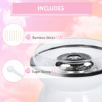 450W Candy Floss Machine, Professional Automatic Cotton Candy Sweet Machine with Candyfloss Sticks, Spoon, Splash Guard, Non-Slip Base for Birthday Christmas Wedding Party, Funfair Style, White