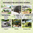 Outsunny Set of 4 Heavy Duty Gazebo Weights Bags, 500D Sand Weights with Carry Handles for Garden Marquee, Parasol, Black