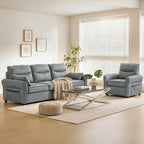 HOMCOM Accent Chair, Faux Leather Armchair - Grey