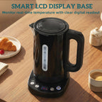 Electric Kettle, 1.7L, Fast Boil, 3kW Water Kettle with UK Strix Thermostat, Keep Warm Function, LCD Base, Black
