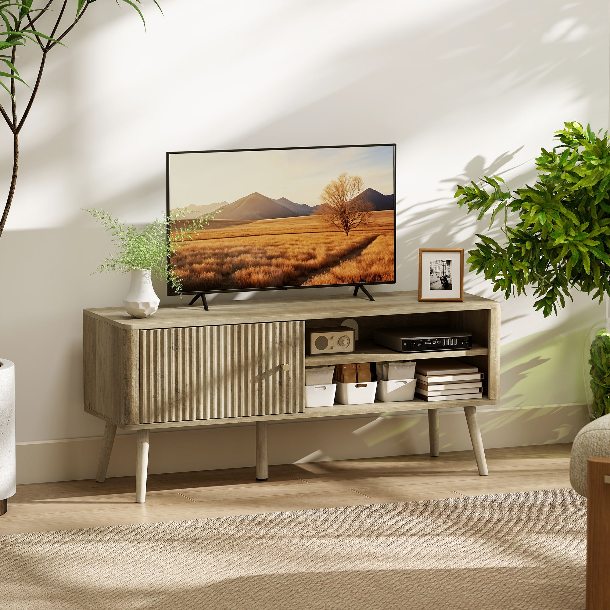 TV Stand Cabinet for TVs up to 55" - Oak
