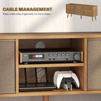 TV Cabinet Stand Unit for TVs up to 50'' with Foldable Drawers, Entertainment Centre for Living Room Brown
