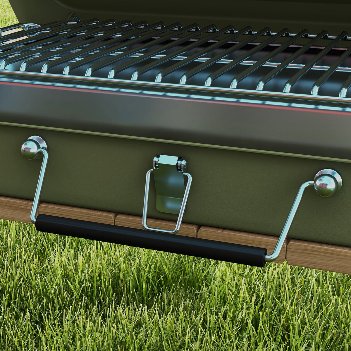Outsunny Metal Suitable-Style Portable BBQ Grill - Green