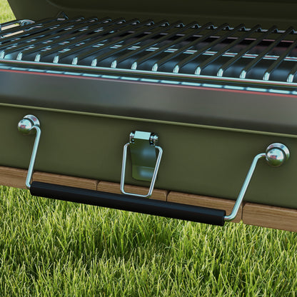 Outsunny Metal Suitable-Style Portable BBQ Grill - Green