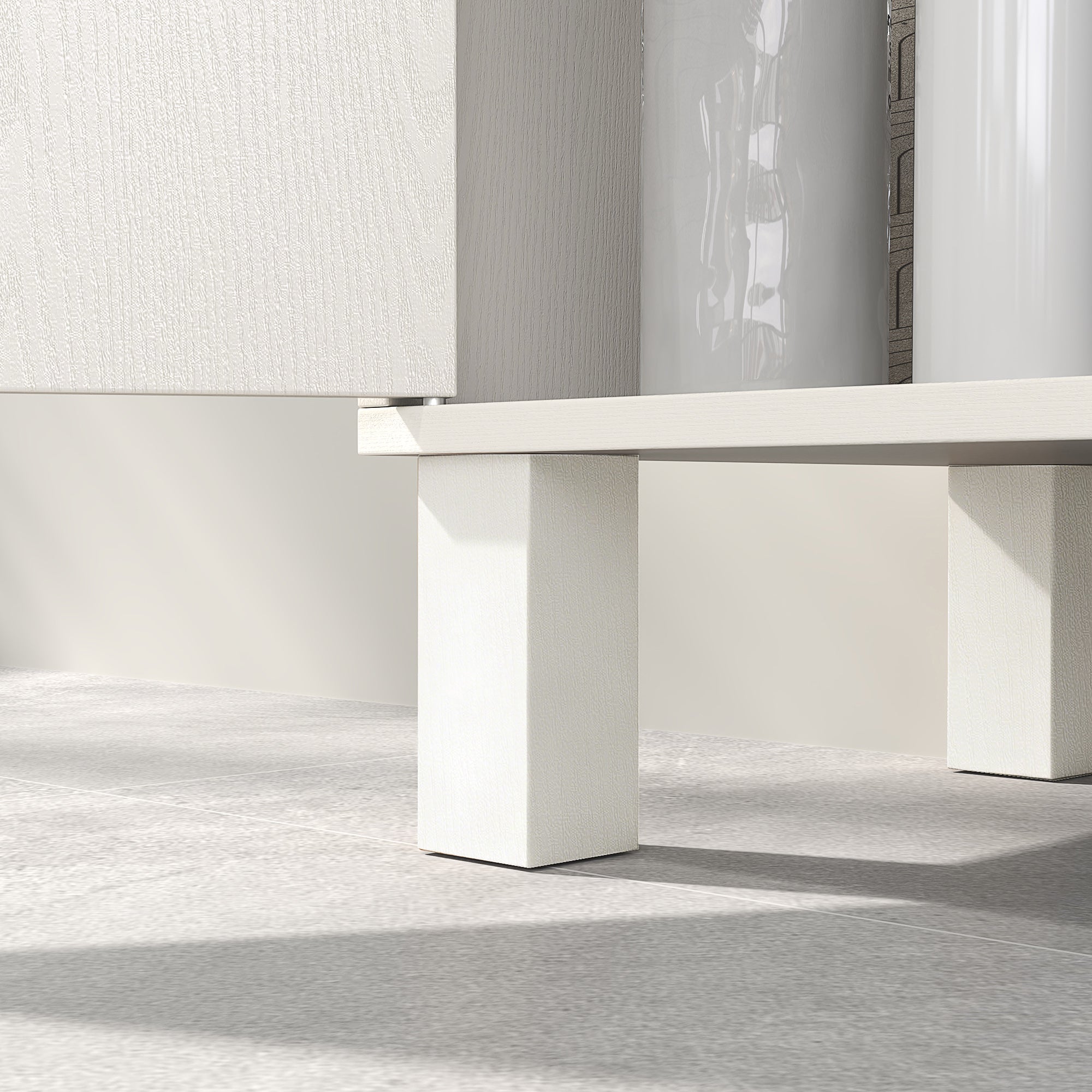 HOMCOM Under Sink Cabinet for Basin without Pedestal - Cream White