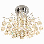 Crystal Chandeliers, 40cm K9 Droplets Ceiling Light with 3 E14 Bulb Base, Pendant Lights for Living Room, Bedroom, Dining Room, Hallway, Kitchen