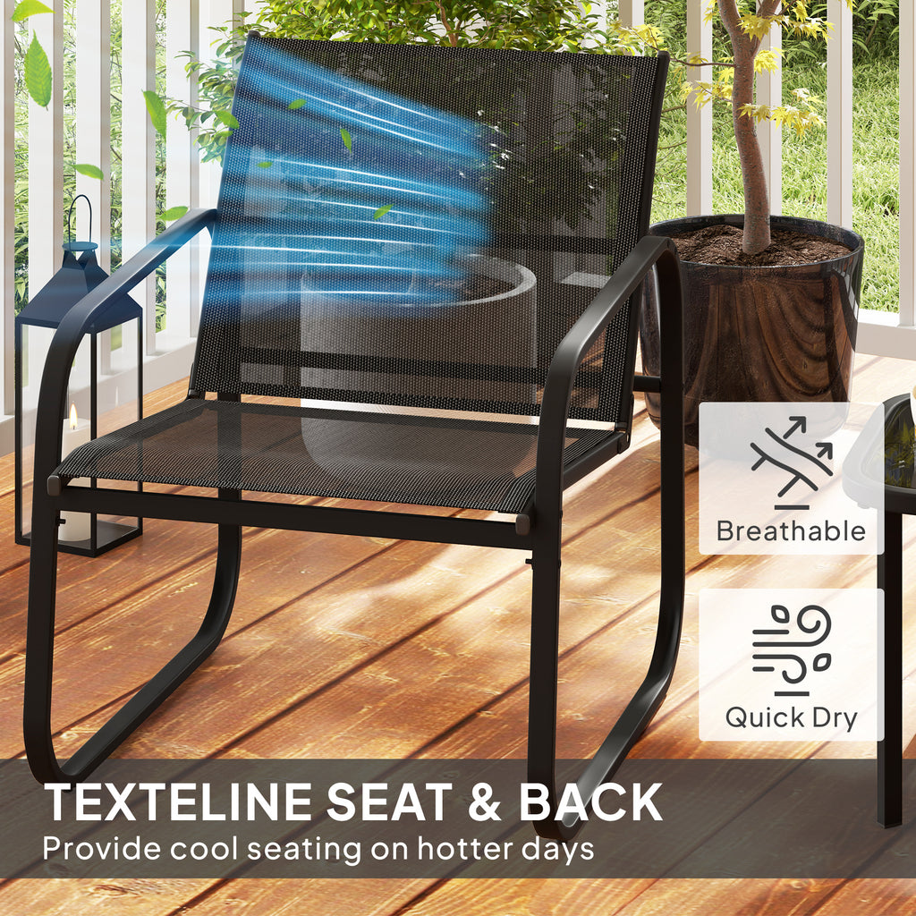 Outsunny Three-Piece Garden Seating Set - Black