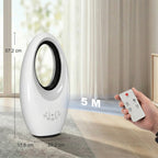 Bladeless Tower Fan, 36dB Standing Cooling Fan with 60° Oscillating, LED Lights, 3 Speeds, 7.5H Timer, Remote Control