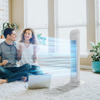 Tower Fan for Bedroom Cooling, 30 Inch Electric 70° Oscillating Fan with 3 Speed Settings, Standing Floor Fan for Home Office Indoor, White