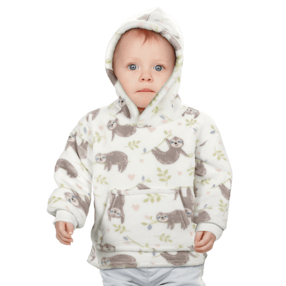 Safari & Sloth Infant Hooded Blanket with Pocket for Toddlers Ages 0-2 Warm Unisex Loungewear by Daisy Dreamer