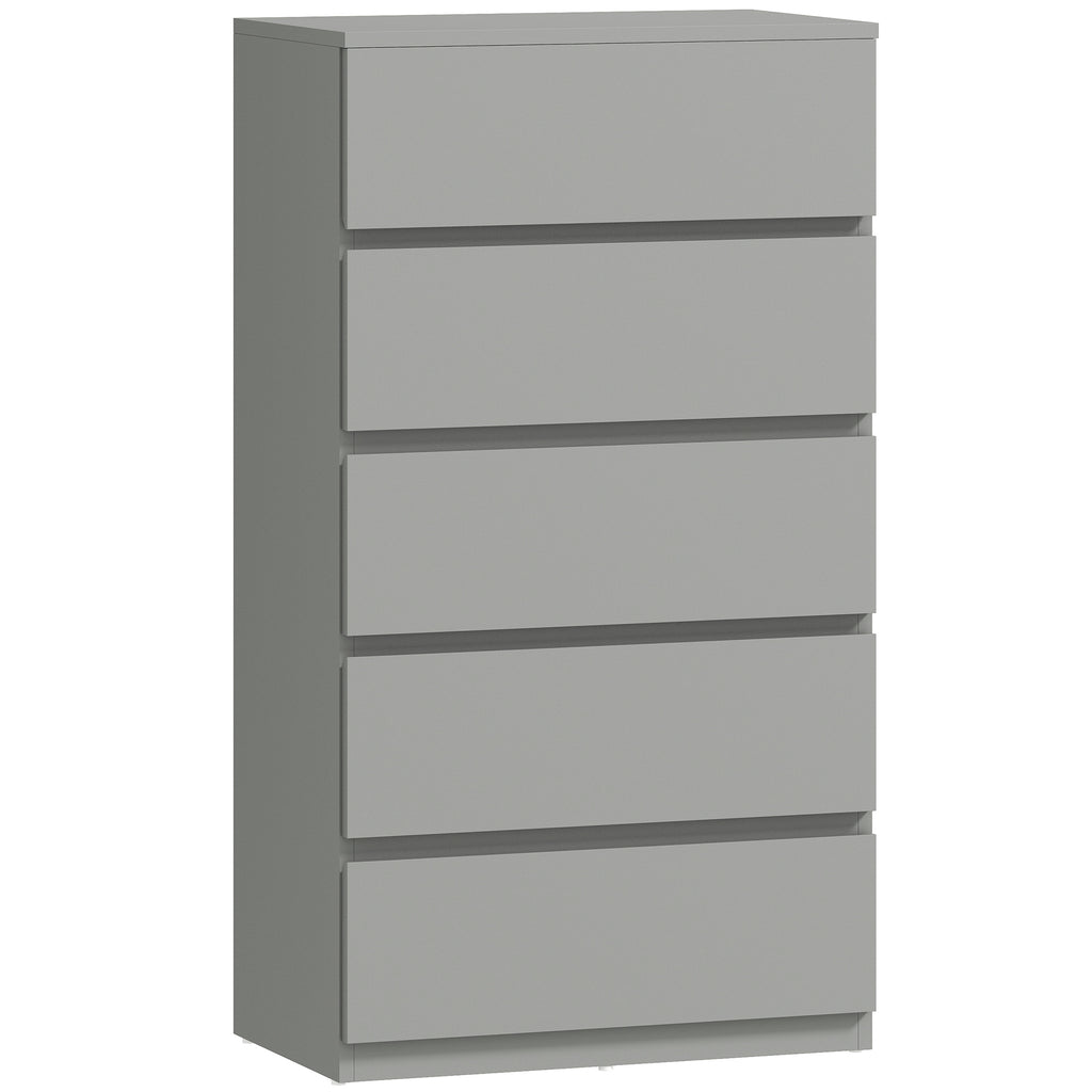 HOMCOM Chest of Drawers, 5-Drawer Storage Cabinets, Modern Dresser, Storage Drawer Unit for Bedroom